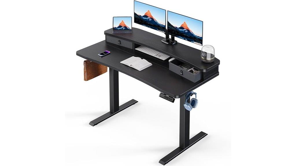 electric standing desk with drawers