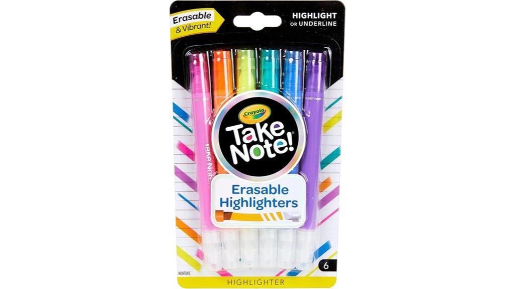 erasable highlighters 6 pack