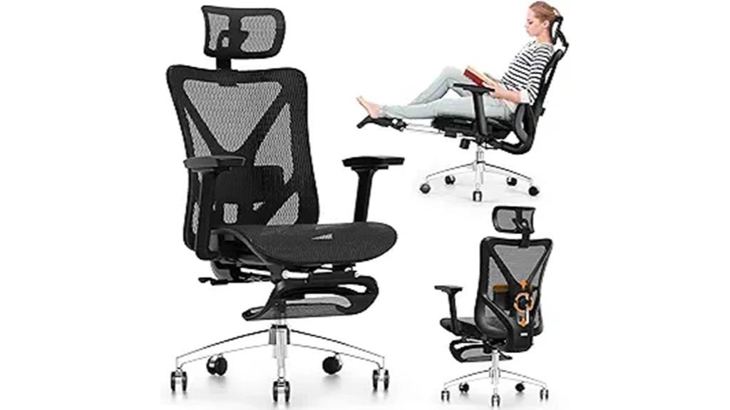 ergonomic chair with footrest