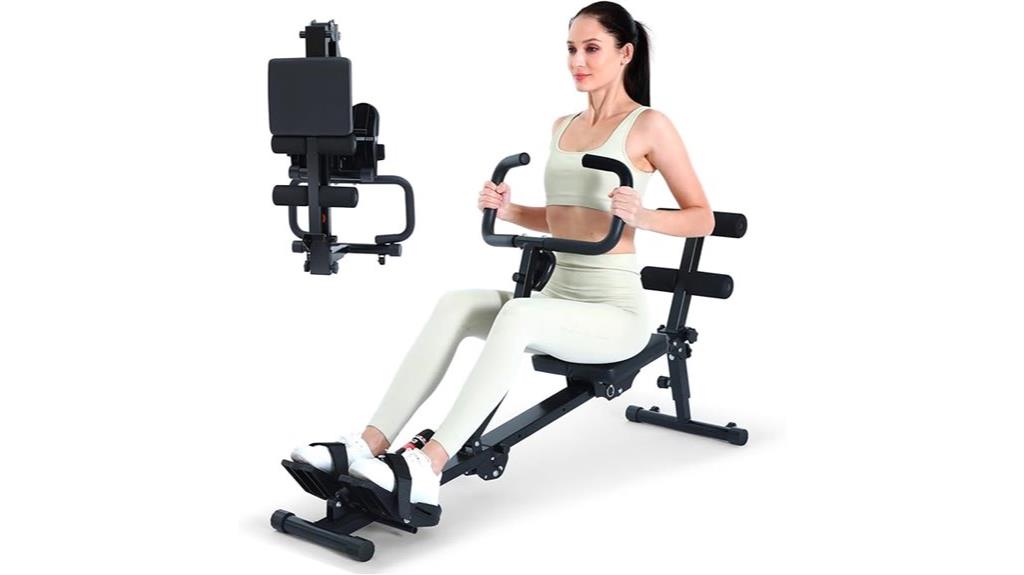 foldable hydraulic rower with resistance