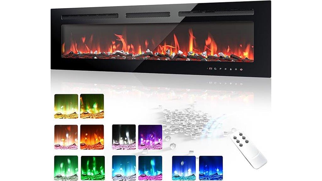 large electric fireplace with remote