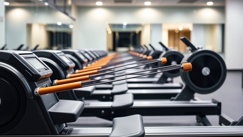 low seat height rowing machines