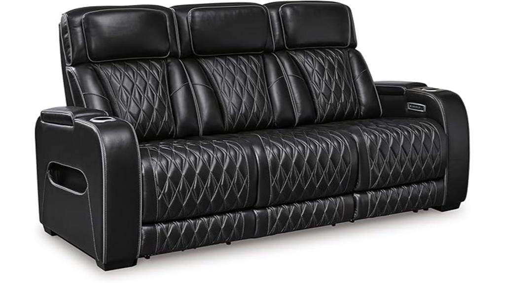 luxury leather reclining sofa