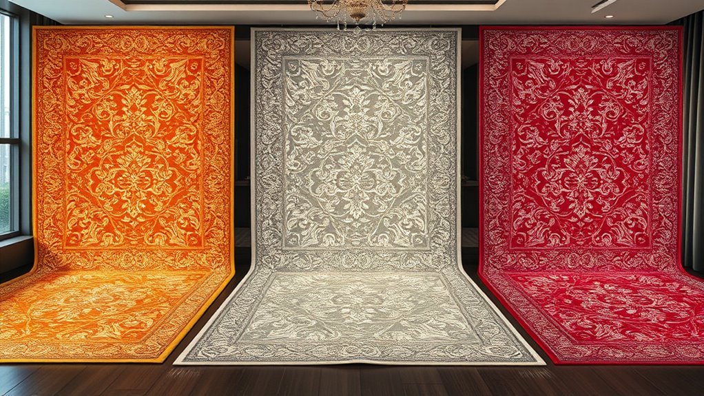 luxury metallic silk carpets