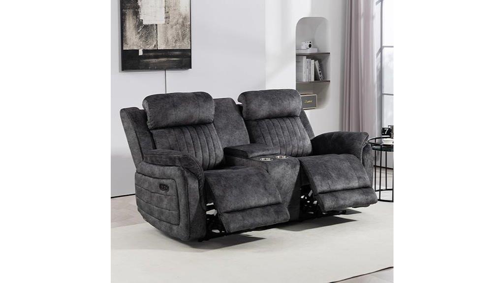 luxury reclining loveseat with usb