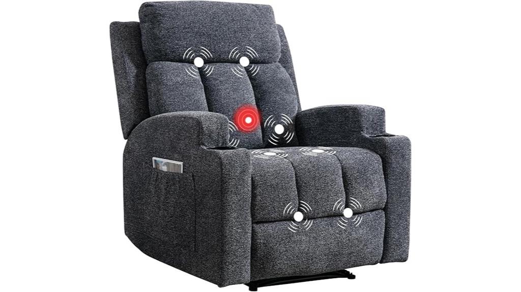 recliner with massage features
