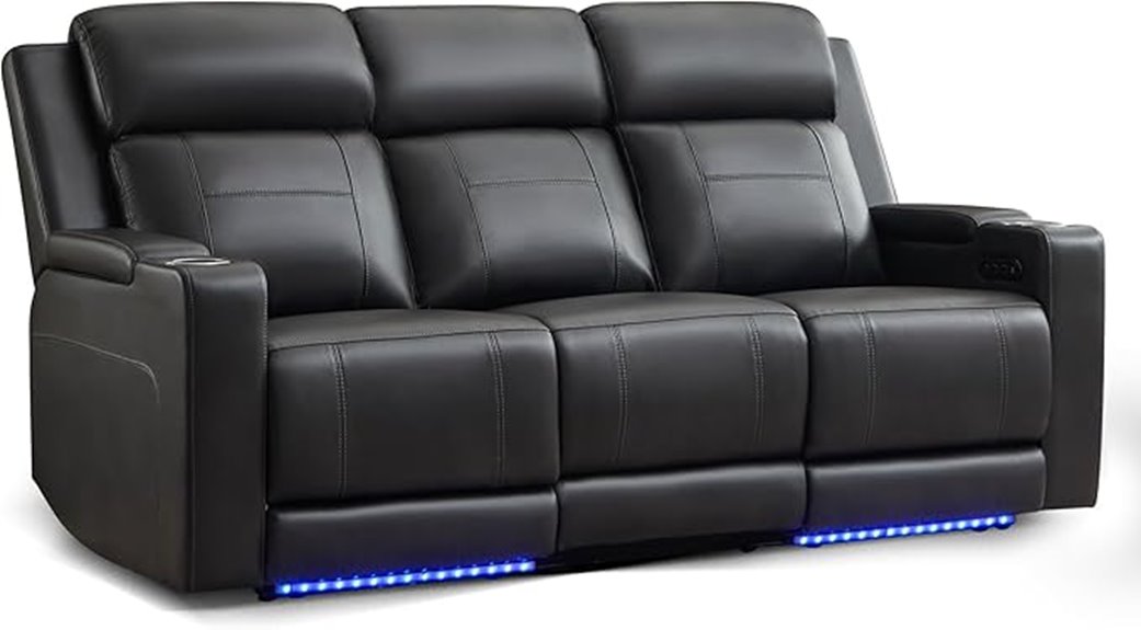 reclining sofa with adjustable features