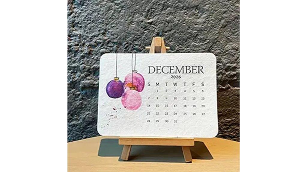 recyclable monthly love calendar