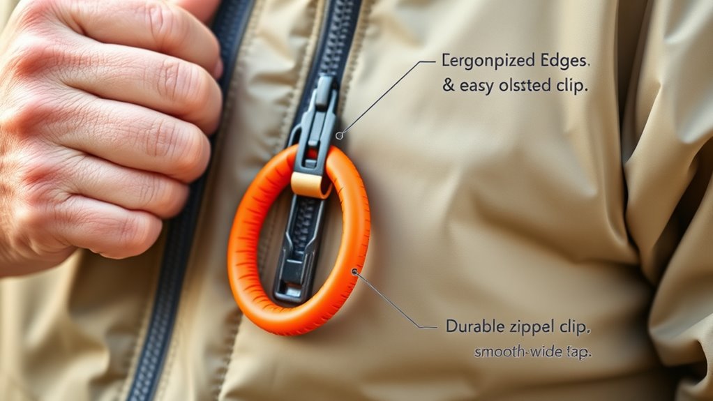 senior friendly zipper pull features