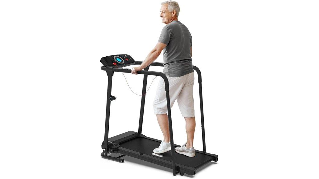 senior treadmill with handrails
