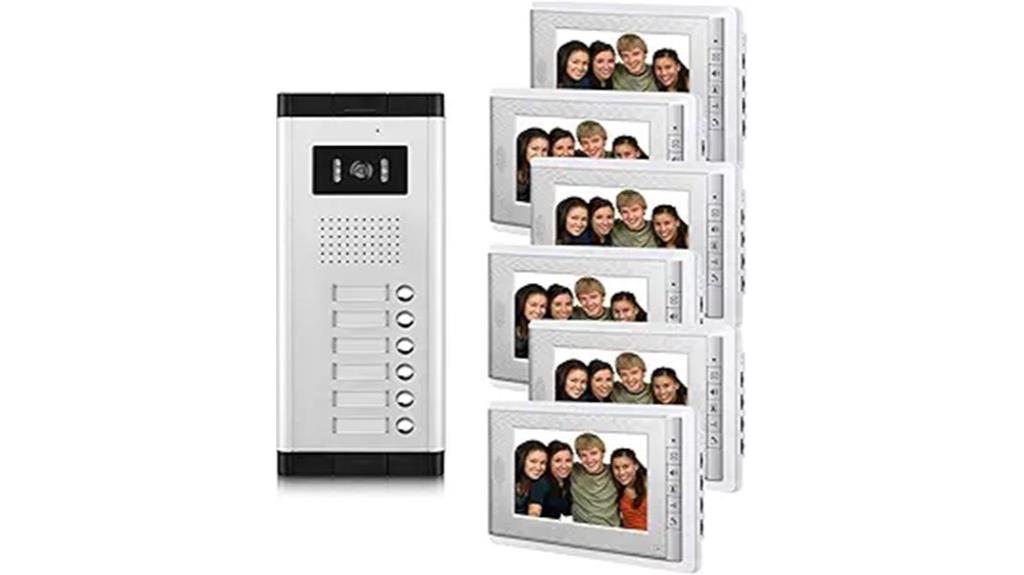 six unit video intercom