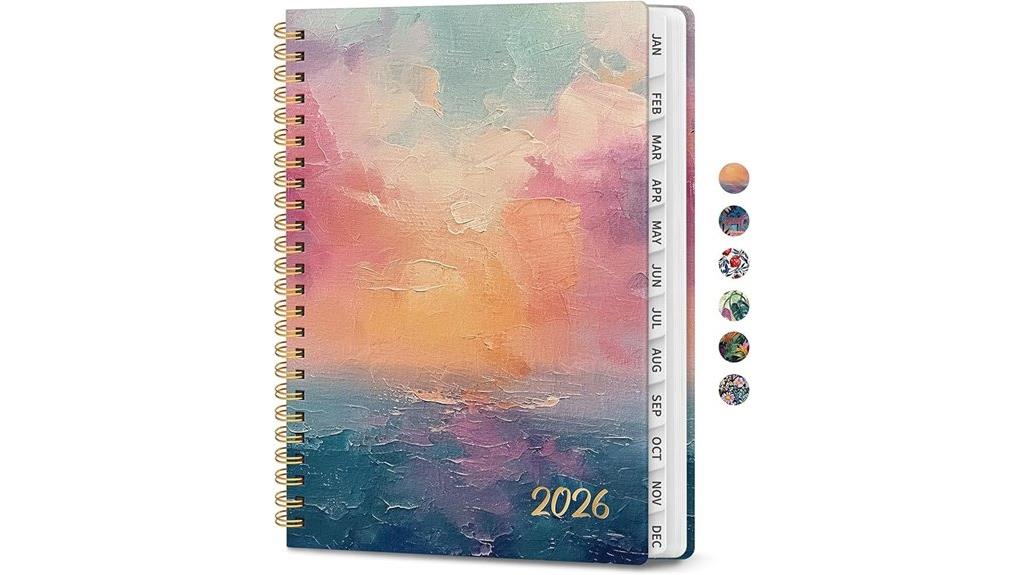 sunset themed yearly organizer