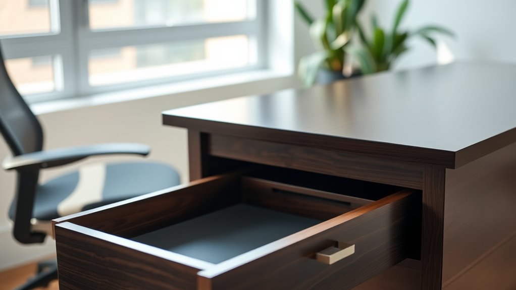 top adjustable desk storage