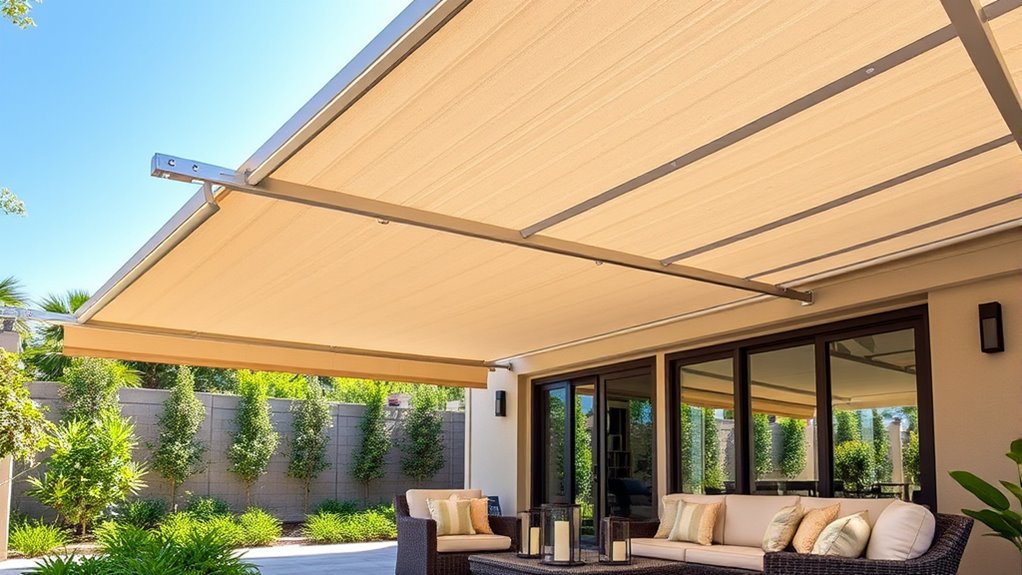 top retractable patio awnings