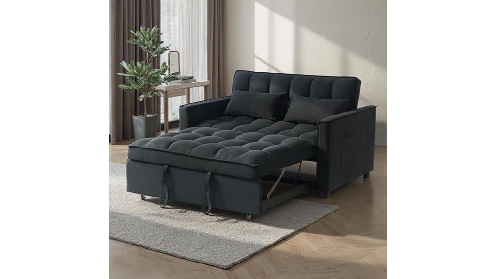 velvet convertible couch bed
