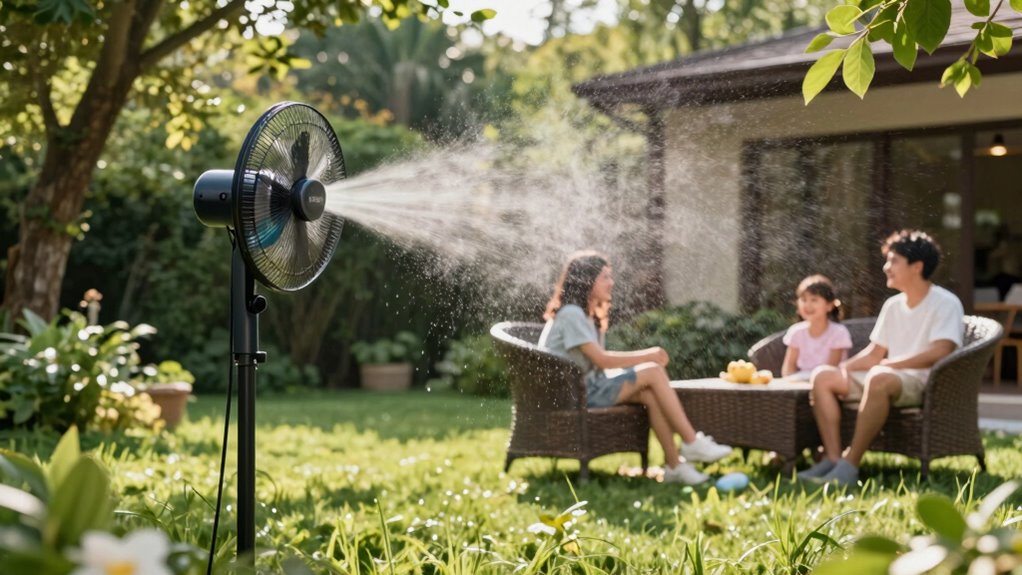 efficient outdoor misting setup