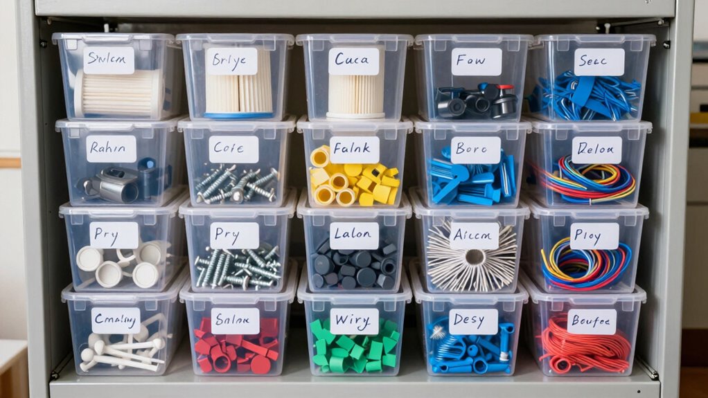 organized labeled maintained spare parts