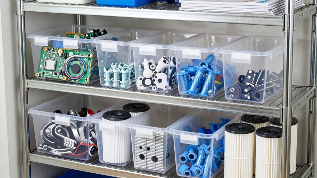 organized spare part storage