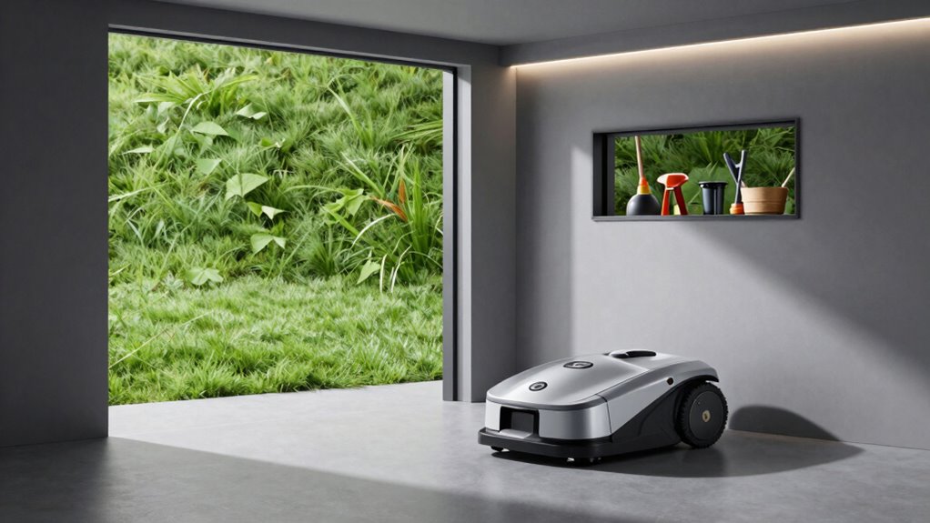 protecting robot mower garages