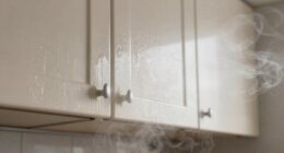 steam damages cabinets walls