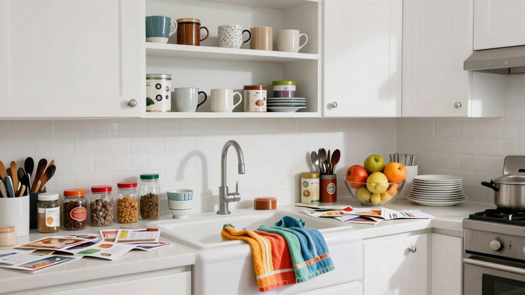 unorganized countertops and items